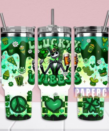 Jack Skellington Custom Stanley Quencher 40Oz Stainless Steel Tumbler With Handle