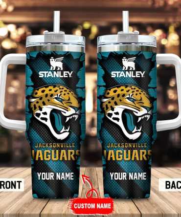 Jacksonville Jaguars Nfl Custom Stanley Quencher 40Oz Stainless Steel Tumbler With Handle