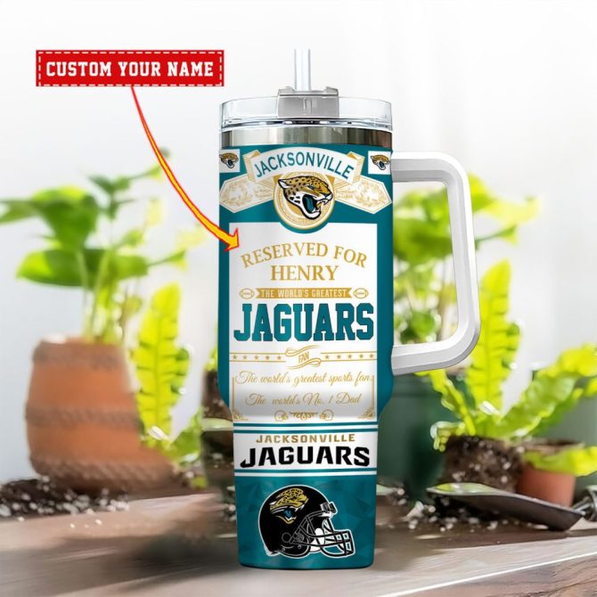 Jacksonville Jaguars Nfl Father #8217;S Day Custom Stanley Quencher 40Oz Stainless Steel - Image 2