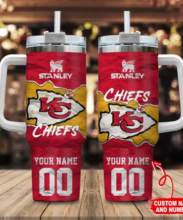 Kansas City Chiefs Nfl Custom Stanley Quencher 40Oz Stainless Steel Tumbler With Handle