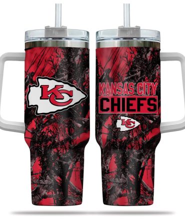 Kansas City Chiefs Nfl Hunting Custom Stanley Quencher 40Oz Stainless Steel Tumbler With Handle