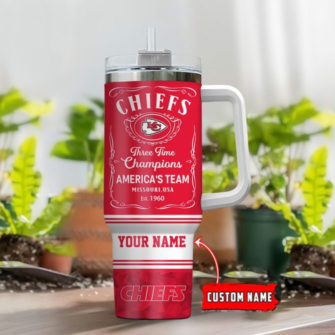 Kansas City Chiefs Nfl Custom Stanley Quencher 40Oz Stainless Steel Tumbler With Handle - Image 2