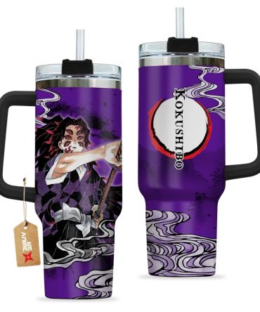 Kokushibo Kimestu No Yaiba Anime Custom Stanley Quencher 40Oz Stainless Steel Tumbler With Handle