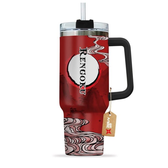 Kyojuro Rengoku Kimestu No Yaiba Anime Custom Stanley Quencher 40Oz Stainless Steel Tumbler With Handle - Image 2