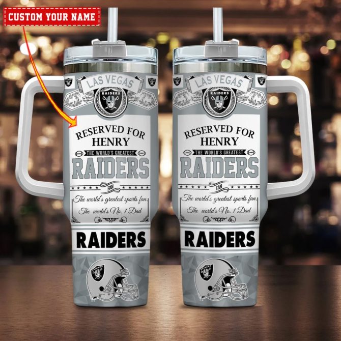 Las Vegas Raiders Nfl Father #8217;S Day Custom Stanley Quencher 40Oz Stainless Steel