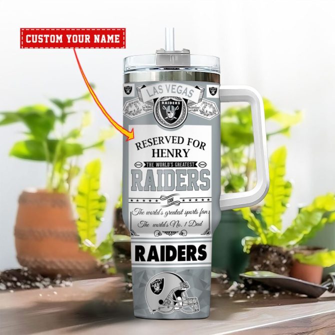 Las Vegas Raiders Nfl Father #8217;S Day Custom Stanley Quencher 40Oz Stainless Steel - Image 2