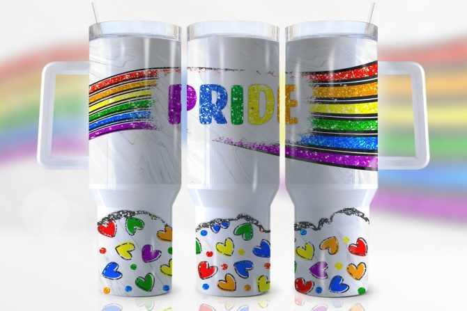 Lgbtq+ Pride Custom Stanley Quencher 40Oz Stainless Steel Tumbler With Handle