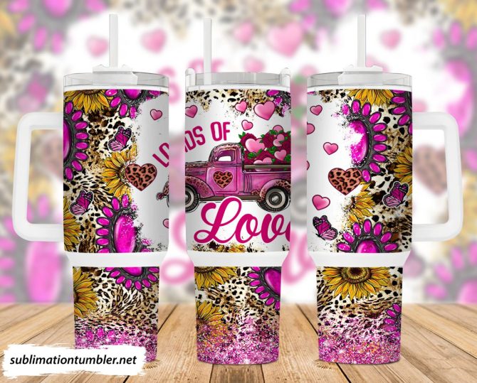 Loads Of Love Truck Custom Stanley Quencher 40Oz Stainless Steel Tumbler With Handle