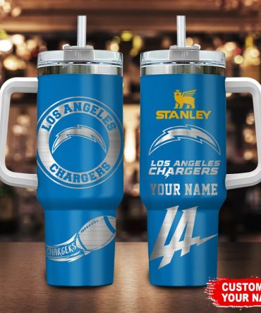 Los Angeles Chargers Nfl Custom Stanley Quencher 40Oz Stainless Steel Tumbler With Handle