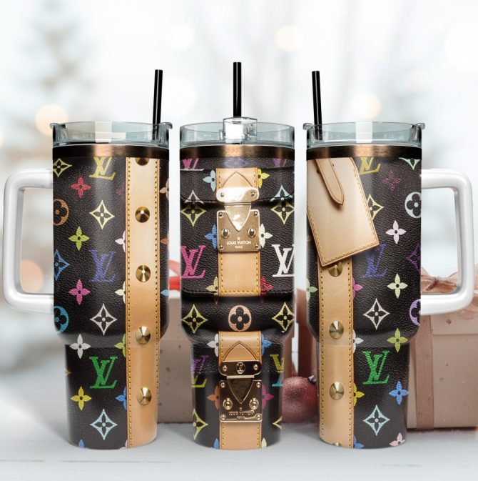 Louis Vuitton Lv Bag Pattern Custom Stanley Quencher 40Oz Stainless Steel Tumbler With Handle