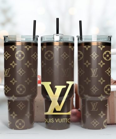 Louis Vuitton Lv Logo Custom Stanley Quencher 40Oz Stainless Steel Tumbler With Handle