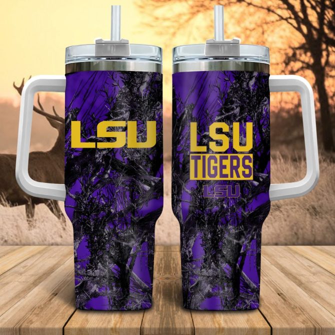 Lsu Tigers Ncaa Hunting Custom Stanley Quencher 40Oz Stainless Steel Tumbler With Handle