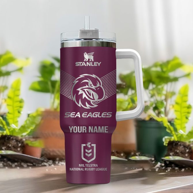 Manly Warringah Sea Eagles Nrl Custom Stanley Quencher 40Oz Stainless Steel - Image 2