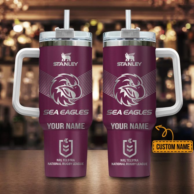 Manly Warringah Sea Eagles Nrl Custom Stanley Quencher 40Oz Stainless Steel