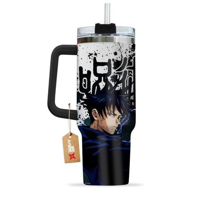 Megumi Fushiguro Jujutsu Kaisen Anime Custom Stanley Quencher 40Oz Stainless Steel Tumbler With Handle - Image 2