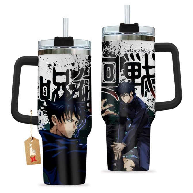 Megumi Fushiguro Jujutsu Kaisen Anime Custom Stanley Quencher 40Oz Stainless Steel Tumbler With Handle