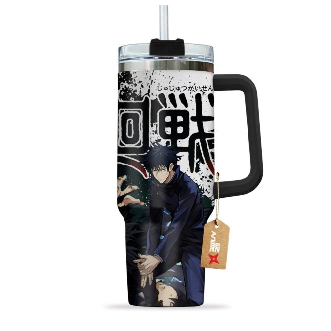 Megumi Fushiguro Jujutsu Kaisen Anime Custom Stanley Quencher 40Oz Stainless Steel Tumbler With Handle - Image 3