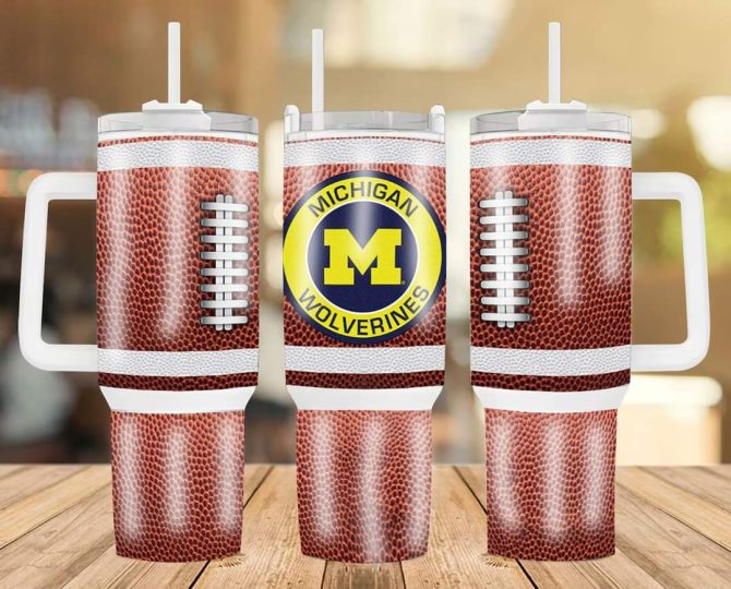 Michigan Wolverines Football Team Ncaa Custom Stanley Quencher 40Oz Stainless Steel