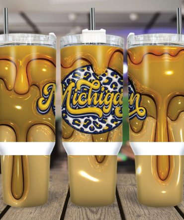 Michigan Wolverines Ncaa Custom Stanley Quencher 40Oz Stainless Steel Tumbler With Handle
