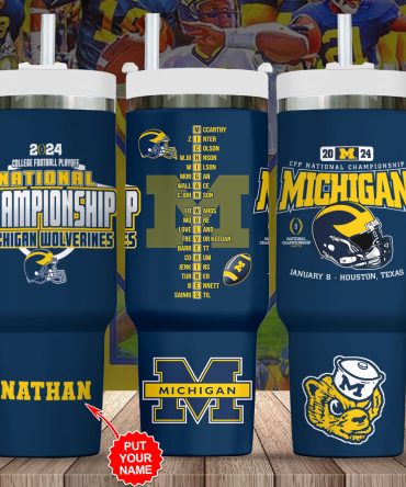 Michigan Wolverines Ncaa Custom Stanley Quencher 40Oz Stainless Steel Tumbler With Handle