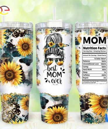 Mom Appreciations Glitter Sunflower Mother #8217;S Day Custom Stanley Quencher 40Oz Stainless Steel Tumbler With Handle