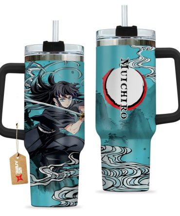 Muichiro Tokito Kimestu No Yaiba Anime Custom Stanley Quencher 40Oz Stainless Steel Tumbler With Handle