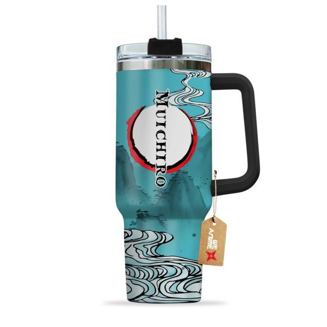 Muichiro Tokito Kimestu No Yaiba Anime Custom Stanley Quencher 40Oz Stainless Steel Tumbler With Handle - Image 2