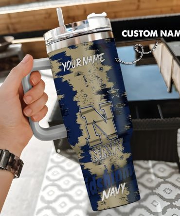 Navy Midshipmen Ncaa Custom Stanley Quencher 40Oz Stainless Steel Tumbler With Handle