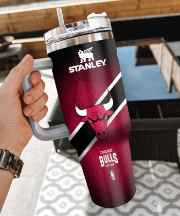 Nba Chicago Bulls Custom Stanley Quencher 40Oz Stainless Steel Tumbler With Handle
