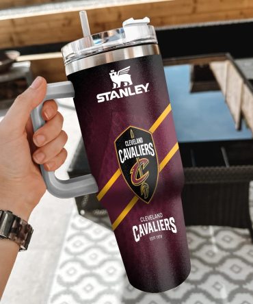 Nba Cleveland Cavaliers Custom Stanley Quencher 40Oz Stainless Steel Tumbler With Handle