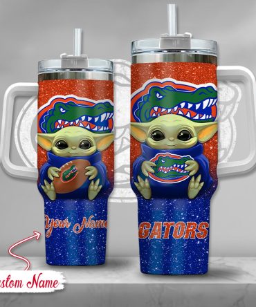 Ncaa Florida Gators Baby Yoda Custom Stanley Quencher 40Oz Stainless Steel Tumbler With Handle