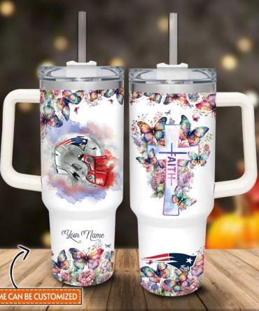 New England Patriots Nfl Custom Stanley Quencher 40Oz Stainless Steel Tumbler With Handle