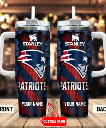 New England Patriots Nfl Custom Stanley Quencher 40Oz Stainless Steel Tumbler With Handle