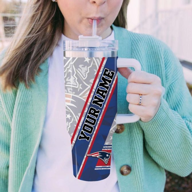 New England Patriots Nfl Custom Stanley Quencher 40Oz Stainless Steel Tumbler With Handle - Image 5