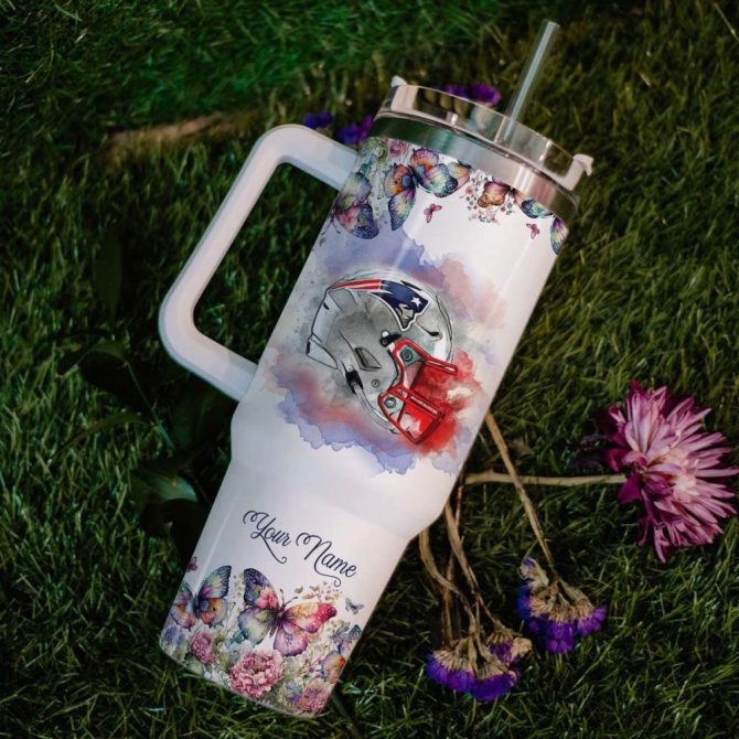 New England Patriots Nfl Custom Stanley Quencher 40Oz Stainless Steel Tumbler With Handle - Image 6