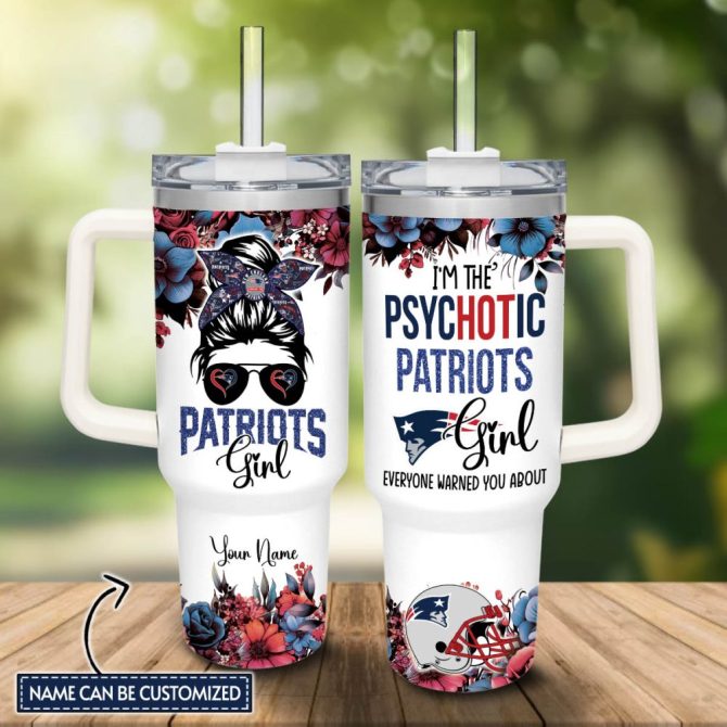 New England Patriots Nfl Custom Stanley Quencher 40Oz Stainless Steel Tumbler With Handle - Image 2