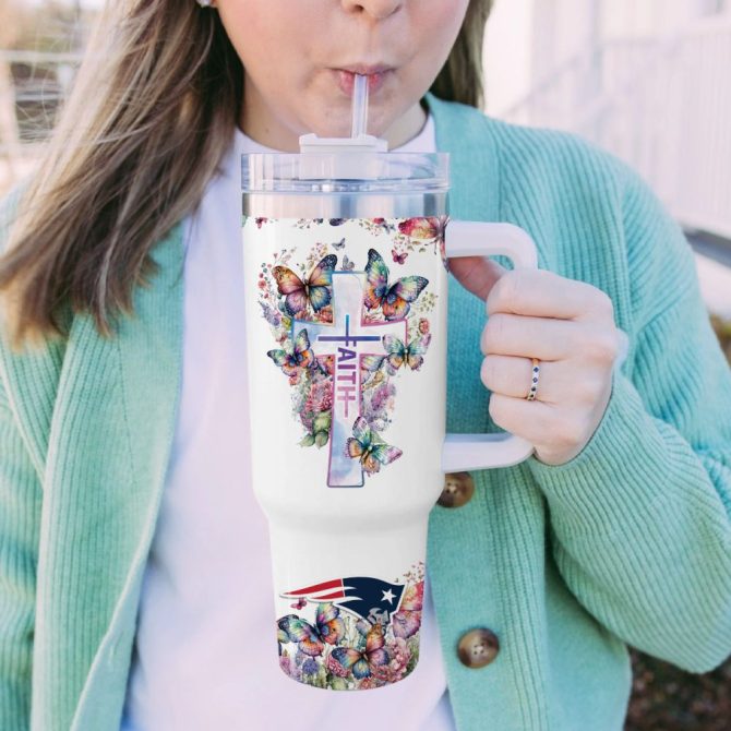 New England Patriots Nfl Custom Stanley Quencher 40Oz Stainless Steel Tumbler With Handle - Image 5