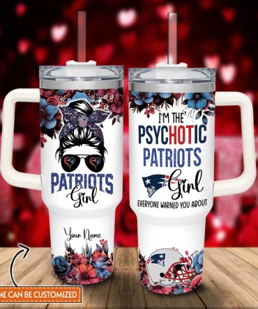 New England Patriots Nfl Custom Stanley Quencher 40Oz Stainless Steel Tumbler With Handle