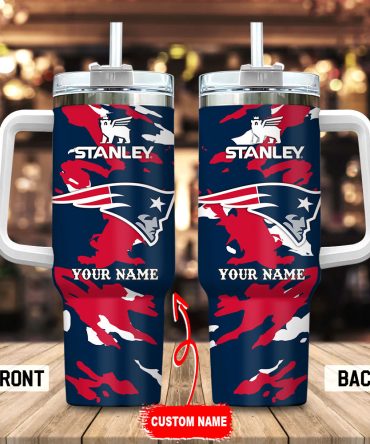 New England Patriots Nfl Custom Stanley Quencher 40Oz Stainless Steel Tumbler With Handle