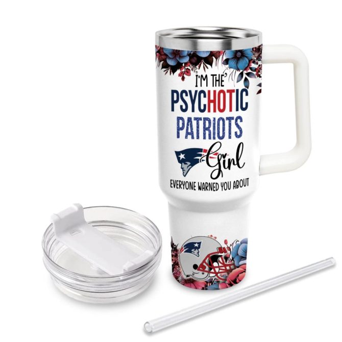 New England Patriots Nfl Custom Stanley Quencher 40Oz Stainless Steel Tumbler With Handle - Image 4