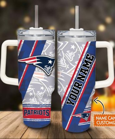 New England Patriots Nfl Custom Stanley Quencher 40Oz Stainless Steel Tumbler With Handle
