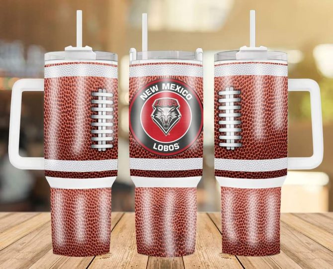 New Mexico Lobos Football Team Ncaa Custom Stanley Quencher 40Oz Stainless Steel