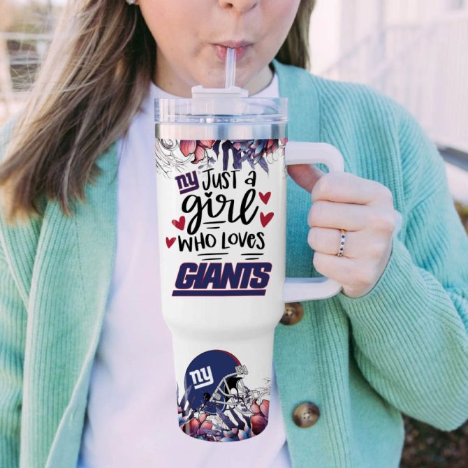 New York Giants Nfl Custom Stanley Quencher 40Oz Stainless Steel Tumbler With Handle - Image 5