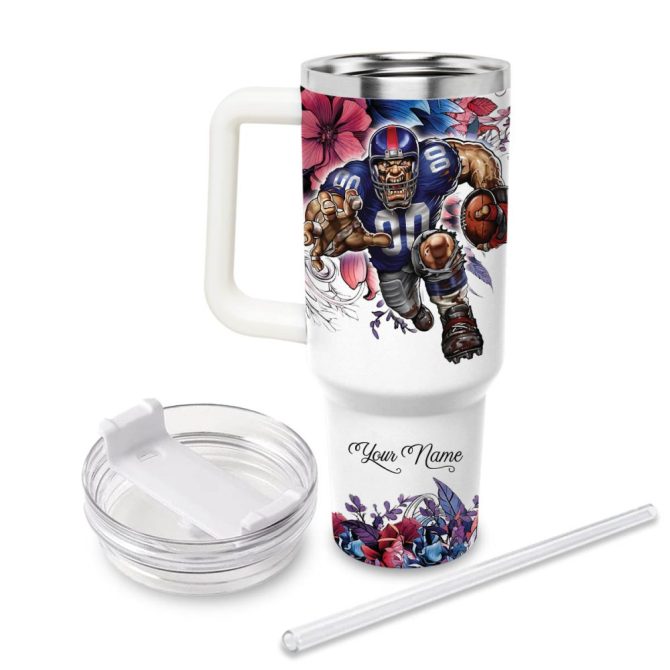 New York Giants Nfl Custom Stanley Quencher 40Oz Stainless Steel Tumbler With Handle - Image 2