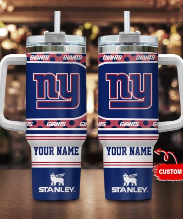 New York Giants Nfl Custom Stanley Quencher 40Oz Stainless Steel Tumbler With Handle