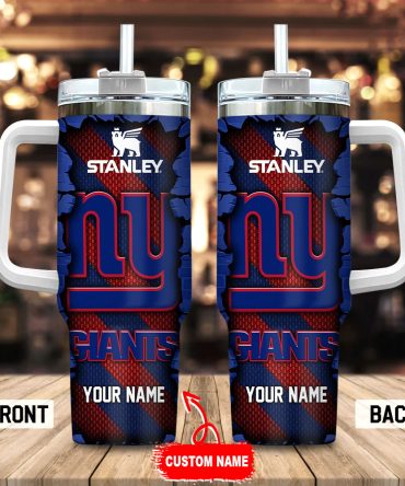 New York Giants Nfl Custom Stanley Quencher 40Oz Stainless Steel Tumbler With Handle