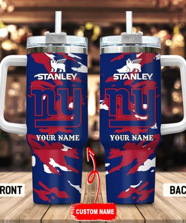 New York Giants Nfl Custom Stanley Quencher 40Oz Stainless Steel Tumbler With Handle