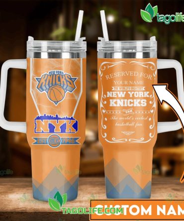 New York Knicks Nba Custom Stanley Quencher 40Oz Stainless Steel Tumbler With Handle