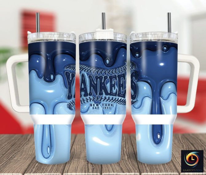 New York Yankees Mlb Custom Stanley Quencher 40Oz Stainless Steel Tumbler With Handle