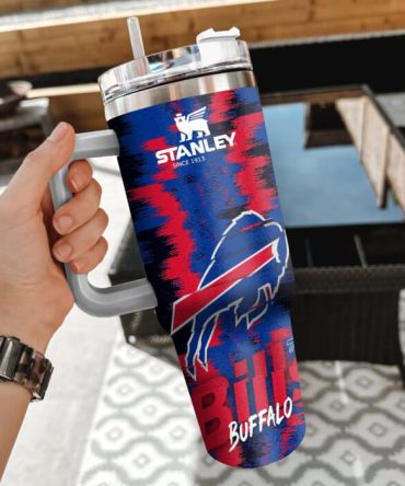 Nfl Buffalo Bills Custom Stanley Quencher 40Oz Stainless Steel Tumbler With Handle